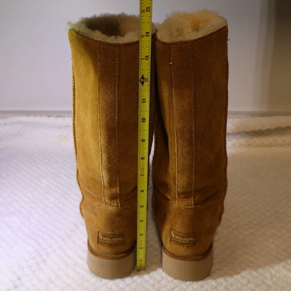Koolaburra by UGG Womens 8 Tall Boots Chestnut Suede Faux Fur Lining 1015880